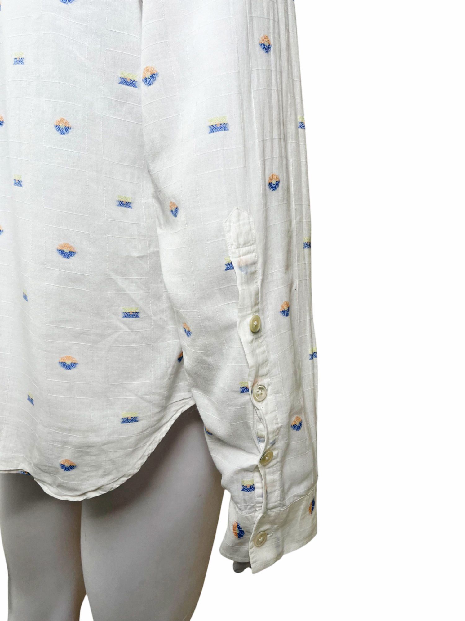 Ann Demeulemeester 2000's White Floral Pattern Shirt Size US L / EU 52-54 / 3 - 5 Thumbnail
