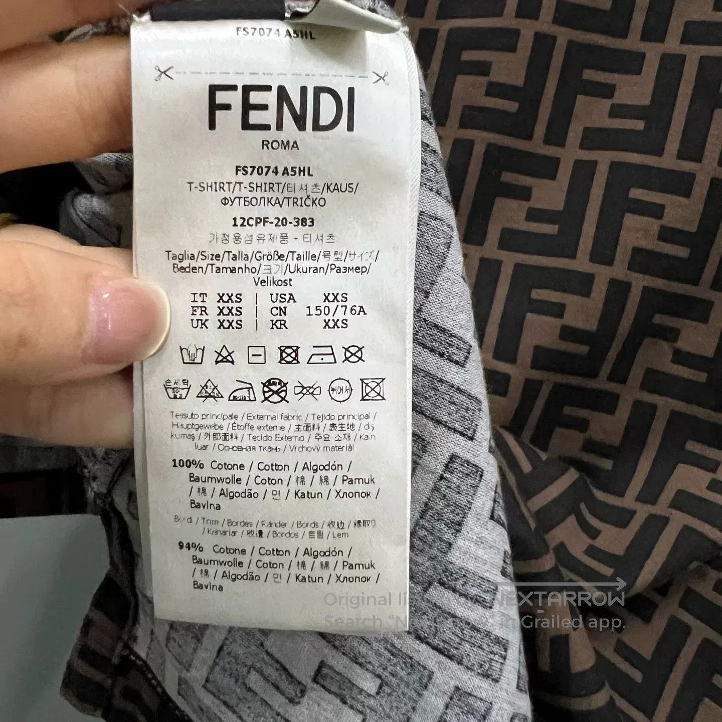 Fendi FENDI Brown FF Print Crew Neck Top. Size XXS / US 00 / IT 34 - 4 Thumbnail