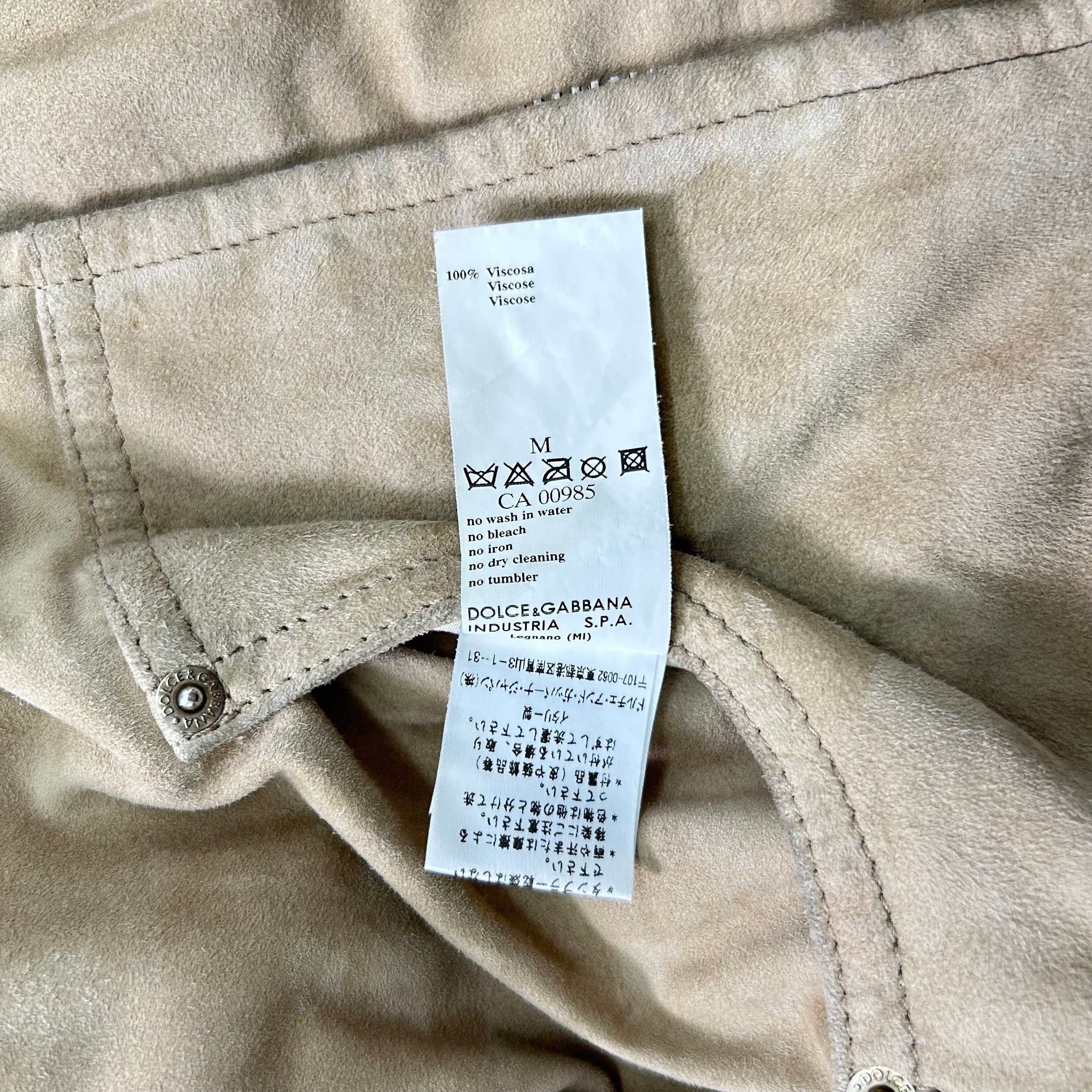 Dolce & Gabbana Dolce & Gabbana 2000s Cropped Camel Beige Suede Zip Hoodie Size XS / US 0-2 / IT 36-38 - 9 Thumbnail