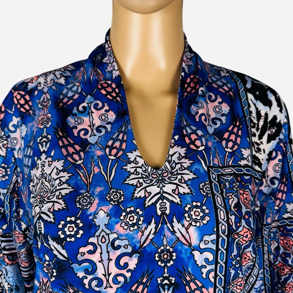 Chicos Easywear By Chico's Dreamweaver Patchwork Loma Tunic Blouse Size L / US 10 / IT 46 - 2 Thumbnail