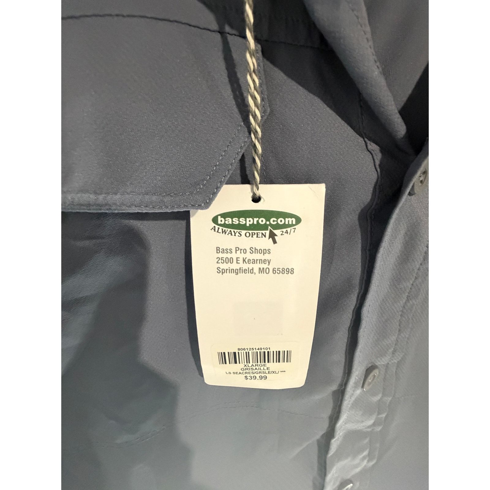 Bass Pro Shops WORLD WIDE SPORTSMAN MENS GREY LONG SLEEVE XL FISHING HIKING Size US XL / EU 56 / 4 - 4 Thumbnail