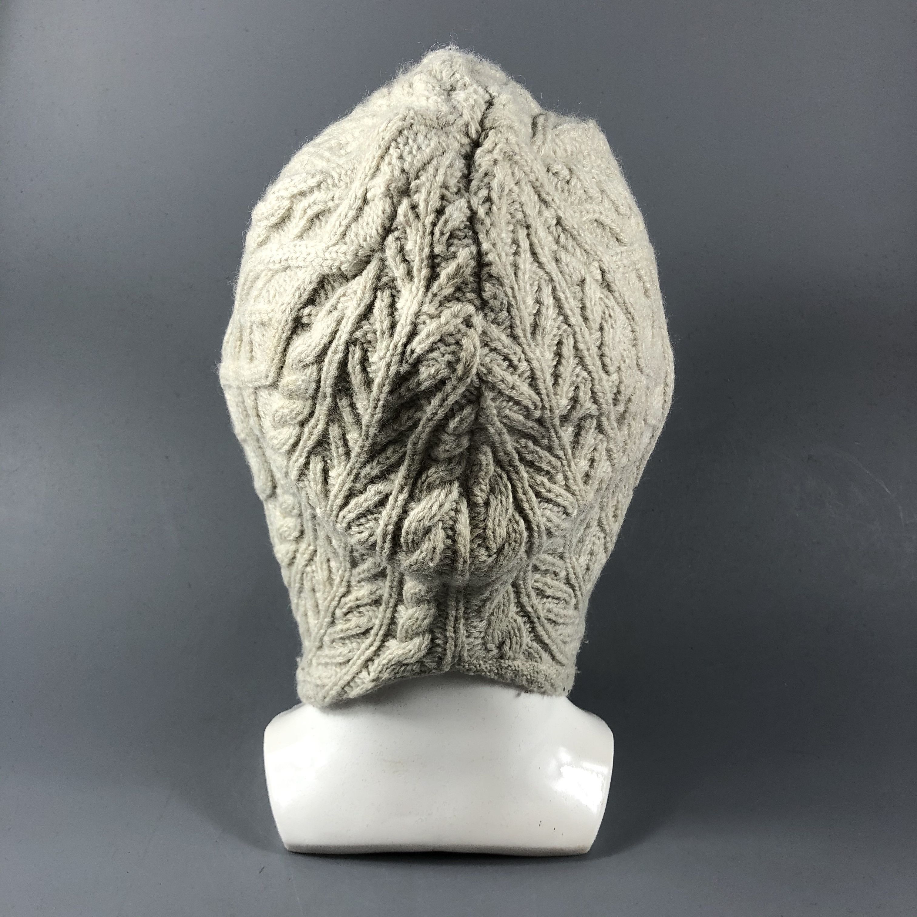 Vintage Pylon Cable Knit Visor Earflap Beanie Snowcap Snow Hat B756 Size ONE SIZE - 3 Thumbnail