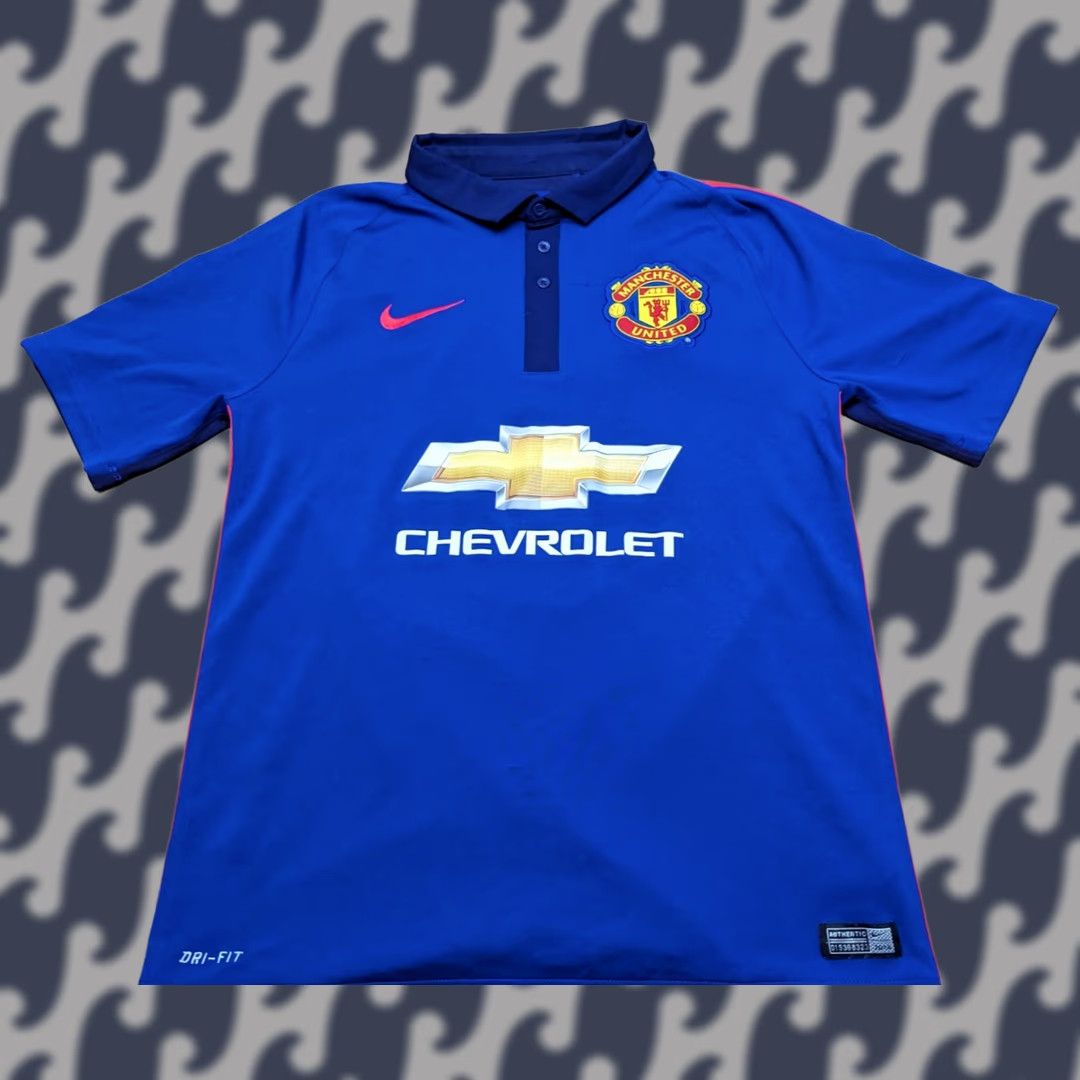Nike Nike Manchester United #7 Di Maria 2014 2015 Third Mens Football Jersey M Blue Short Sleeve Pullover Round Neck Athletic Jersey Mens Football Shirt Size US M / EU 48-50 / 2 - 1 Thumbnail