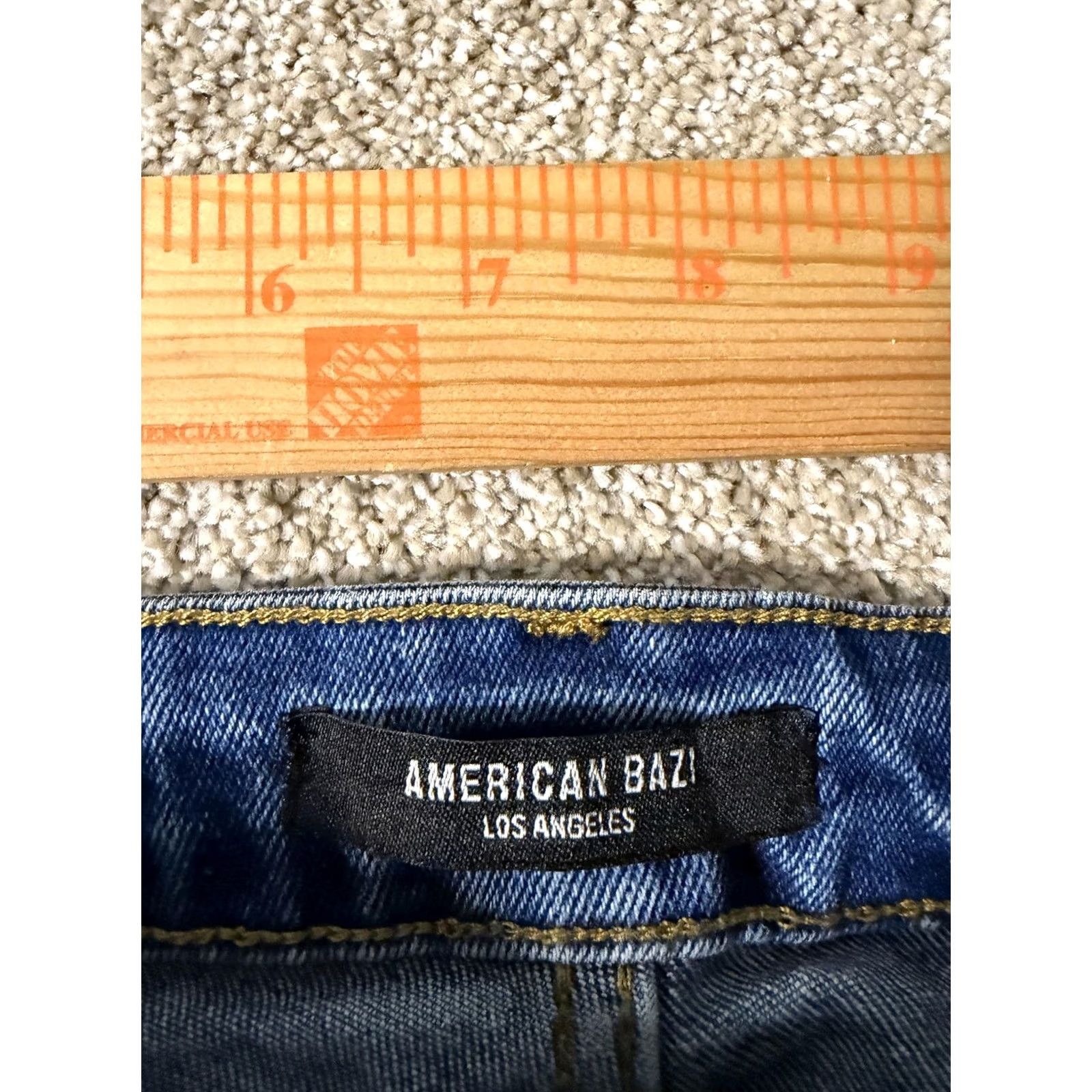 Denime American Bazi Jeans 11 Blue Juniors Distressed Relaxed Straight Denim 28x27 Size 32" / US 10 / IT 46 - 7 Thumbnail