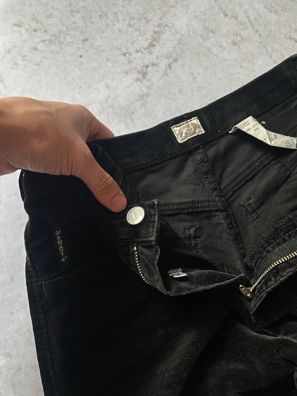 Armani × Giorgio Armani × Vintage Vintage 90s Armani Jeans Velour Velvet Trousers Pants Y2K Size 29" - 7 Thumbnail