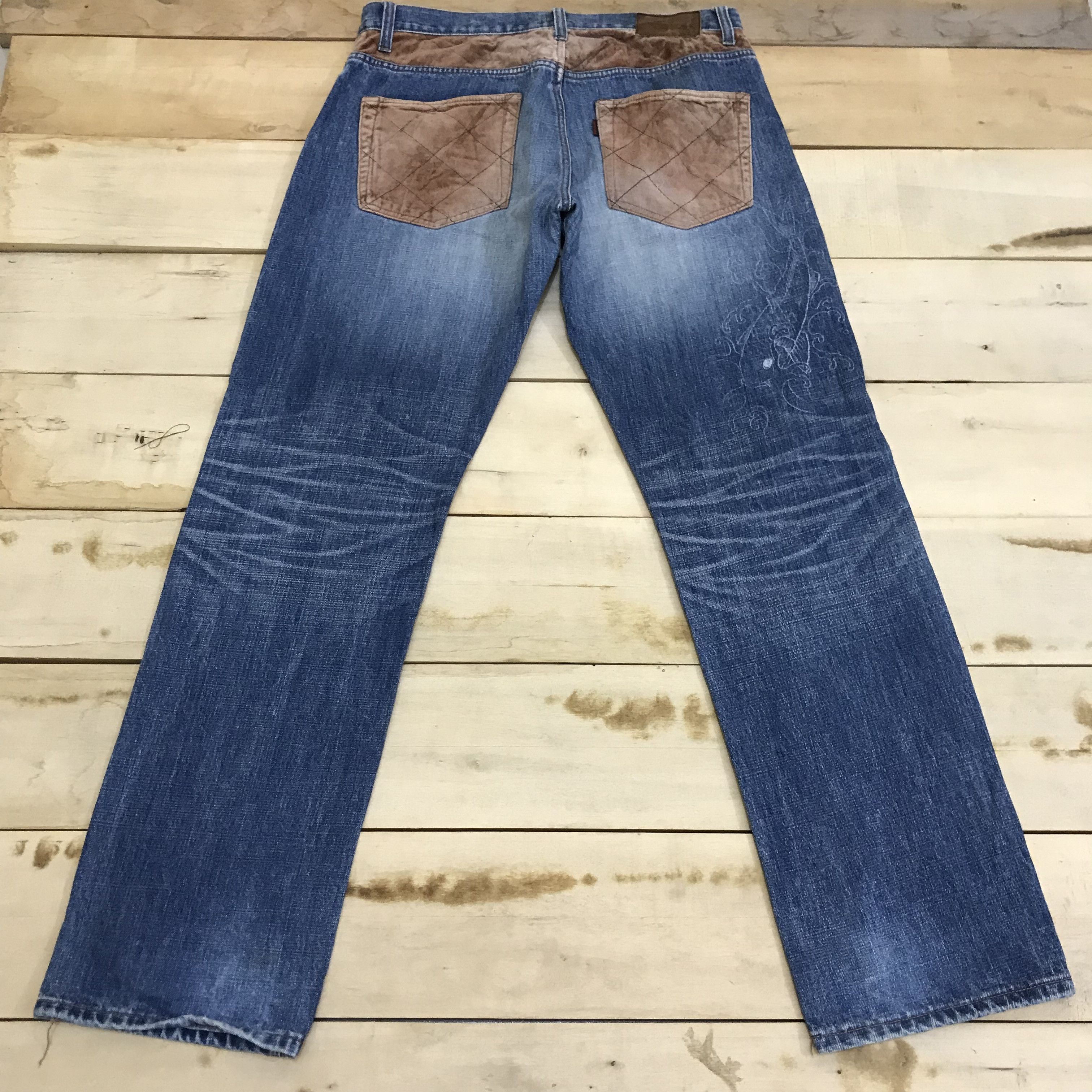 Japanese Brand X168 JAPAN CROPPED HEADS PAINTED SAKURA X KOI DENIM Size US 36 / EU 52 - 6 Thumbnail