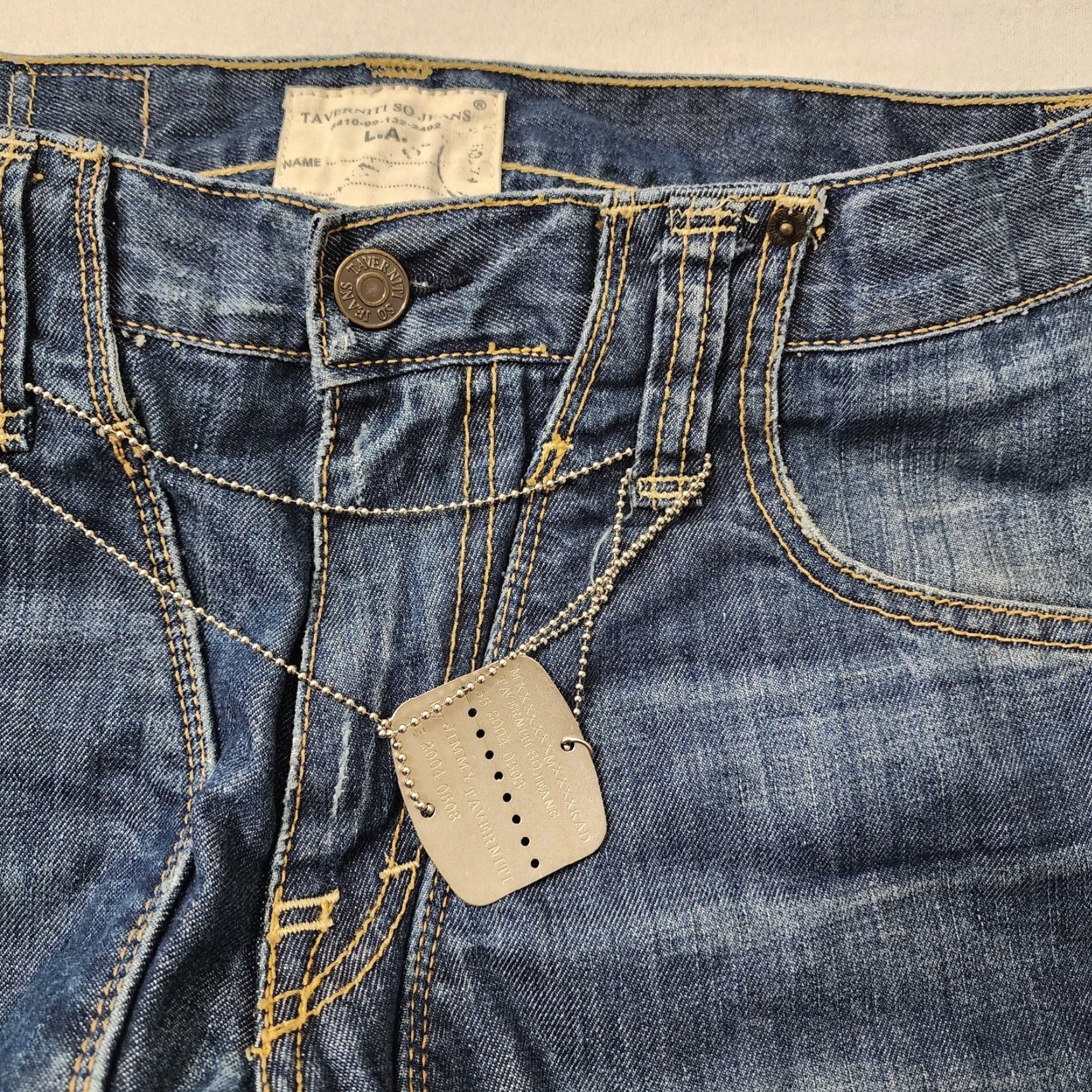Denime VINTAGE Taverniti SO Jeans Straight Jeans Mens 32x35 Blue Whisker Denim Rare James 19" | Mens Size US 32 / EU 48 - 3 Thumbnail