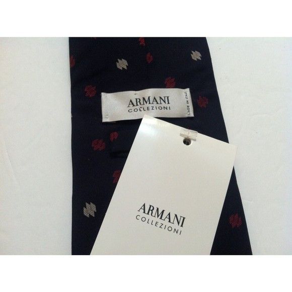 Armani Collezioni ARMANI COLLEZIONI MEN'S NEW NAVY 100%SILK TIEWIDTH: 3 3/4" Size ONE SIZE - 10 Thumbnail
