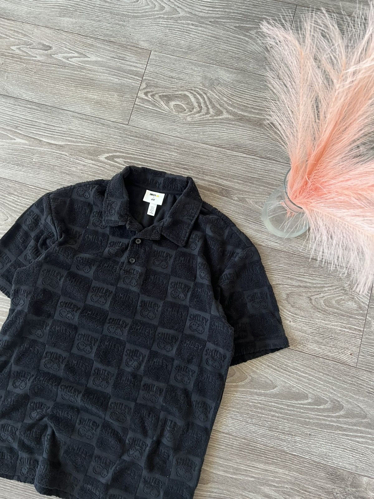 H&M × Other H&M x Smile Mens Textured Polo Shirt Tee‼️ Size US S / EU 44-46 / 1 - 6 Thumbnail