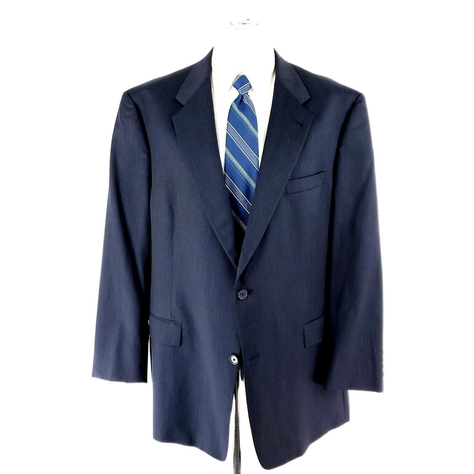Hart Schaffner Marx Hart Schaffner Marx Wool 2 Button Blazer 46L Blue Suit Jacke Size 46L - 3 Thumbnail