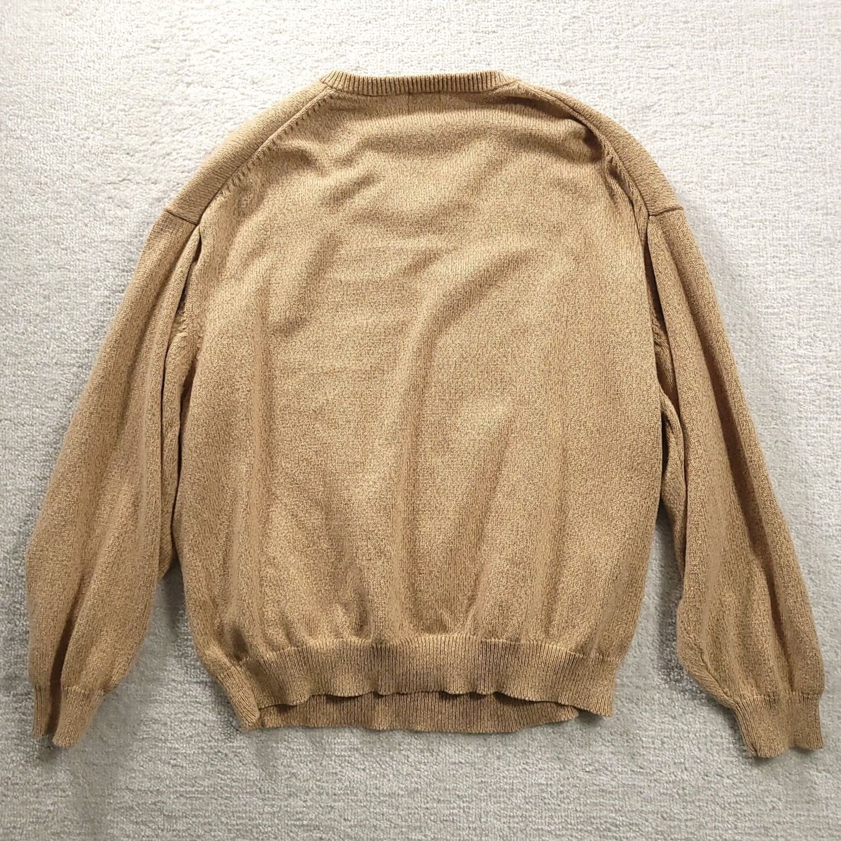 Vintage Northern Isles Sweater Mens 2XL Beige V-Neck 100% Cotton Pullover Knit Shirt Size US XXL / EU 58 / 5 - 7 Thumbnail