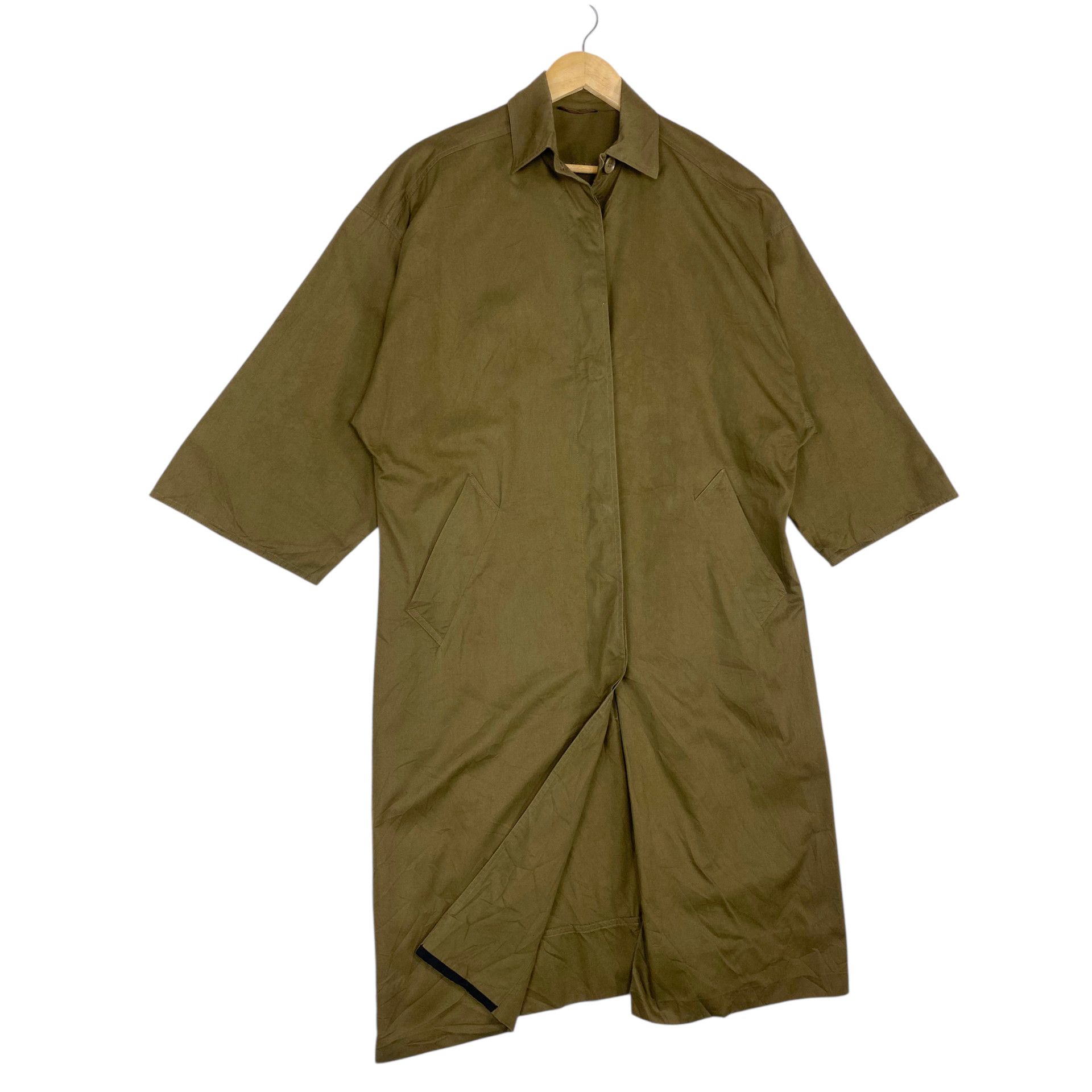 Max Mara 💥80s MAX MARA SPORTMAX OLIVE TRENCH JACKET Size L / US 10 / IT 46 - 5 Thumbnail