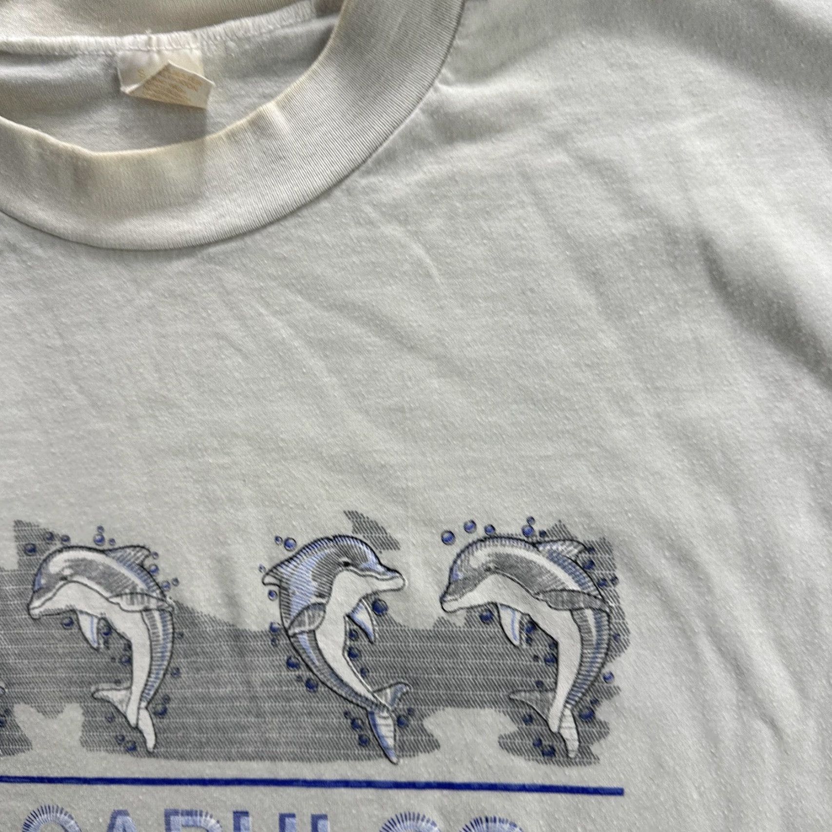 Vintage VINTAGE Original Beach Acapulco Shirt Mens Small White Dolphins Graphic 90s Beach Travel Marine Country Crew Neck Short Sleeve T-Shirt Mens Size US S / EU 44-46 / 1 - 7 Thumbnail
