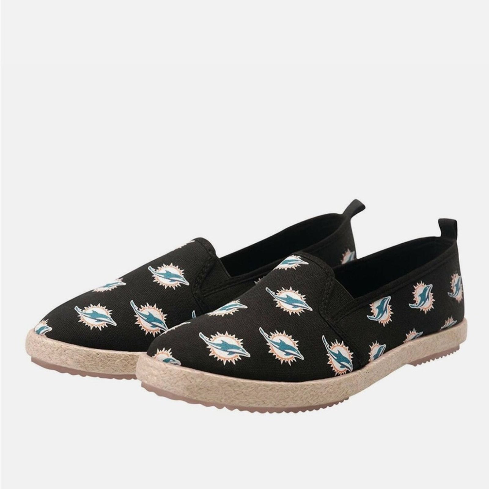 NFL FOCO Women's Miami Dolphins Espadrille Canvas Shoe NEW 11-12 Size US 11 / IT 41 - 1 Thumbnail