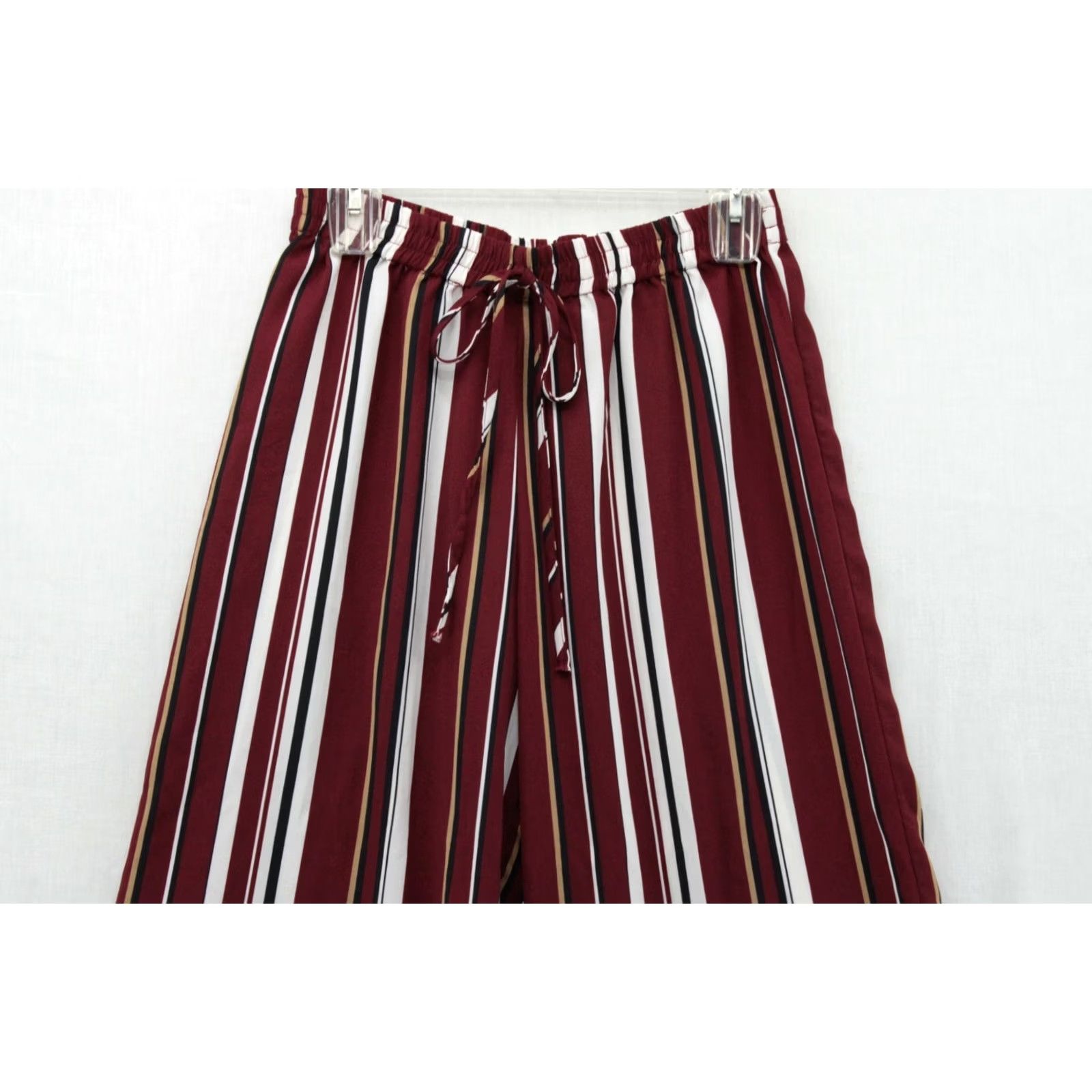 Vintage UMGEE Red Boho Palazzo Pants Wide Leg Drawstring Elastic Waist M Women's Medium Pants Size 32" / US 10 / IT 46 - 2 Thumbnail