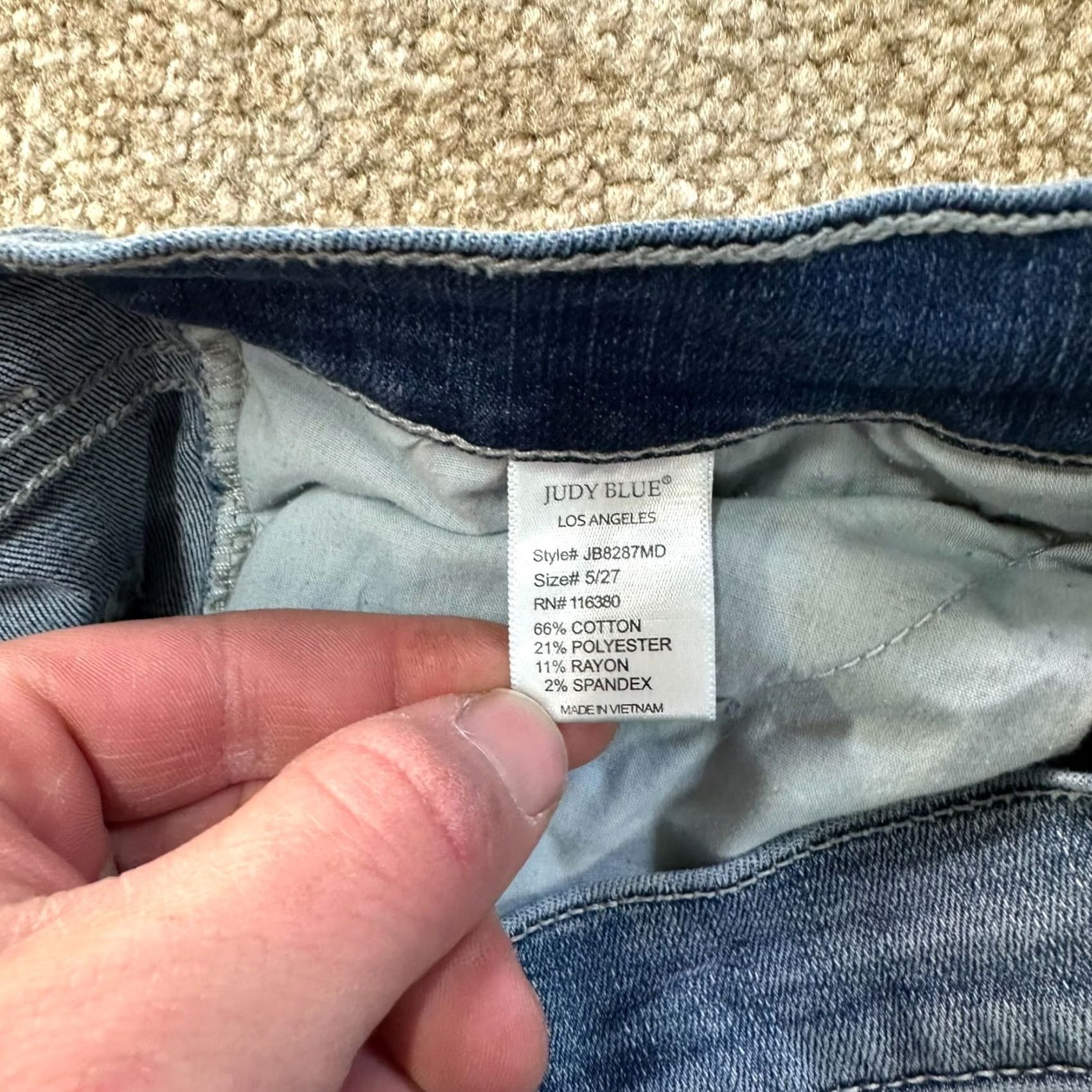 Denime Judy Blue Jeans Women's 5/27 Relaxed Fit High-Rise Denim Blue Stretch 5-Pocket Inseam 26" Cotton Blend Skinny Rise High-Type - XS? Size 27" / US 4 / IT 40 - 4 Thumbnail
