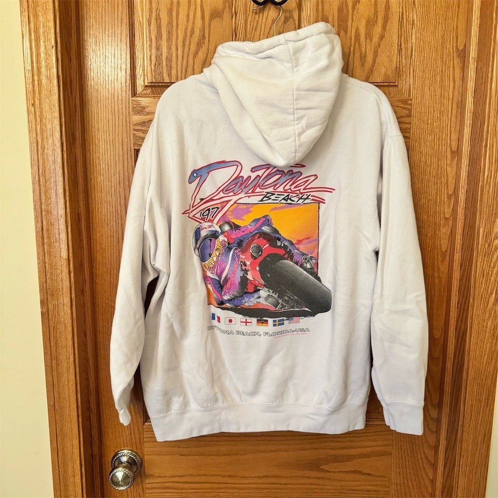 Pacsun Daytona Beach Motorcycle Racing Graphic Pullover Ho Size US XXL / EU 58 / 5 - 1 Thumbnail