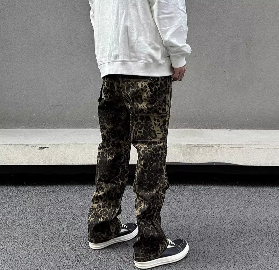 Japanese Brand Double knee Carpenter leopard Print jeans Size US 36 / EU 52 - 2 Thumbnail