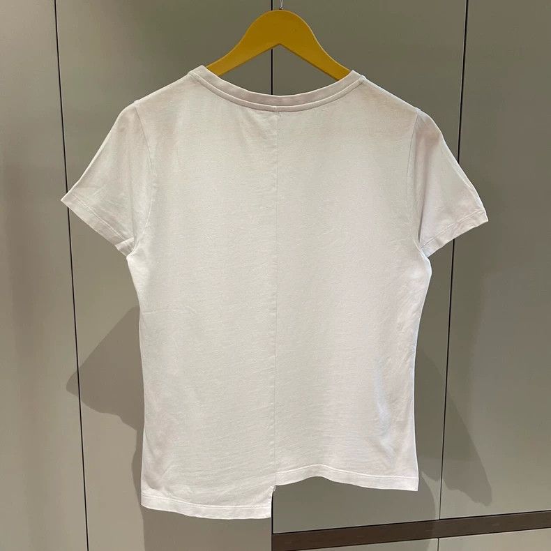 Loewe LOEWE White embroidered logo irregular short sleeve T-shir Size S / US 4 / IT 40 - 6 Thumbnail