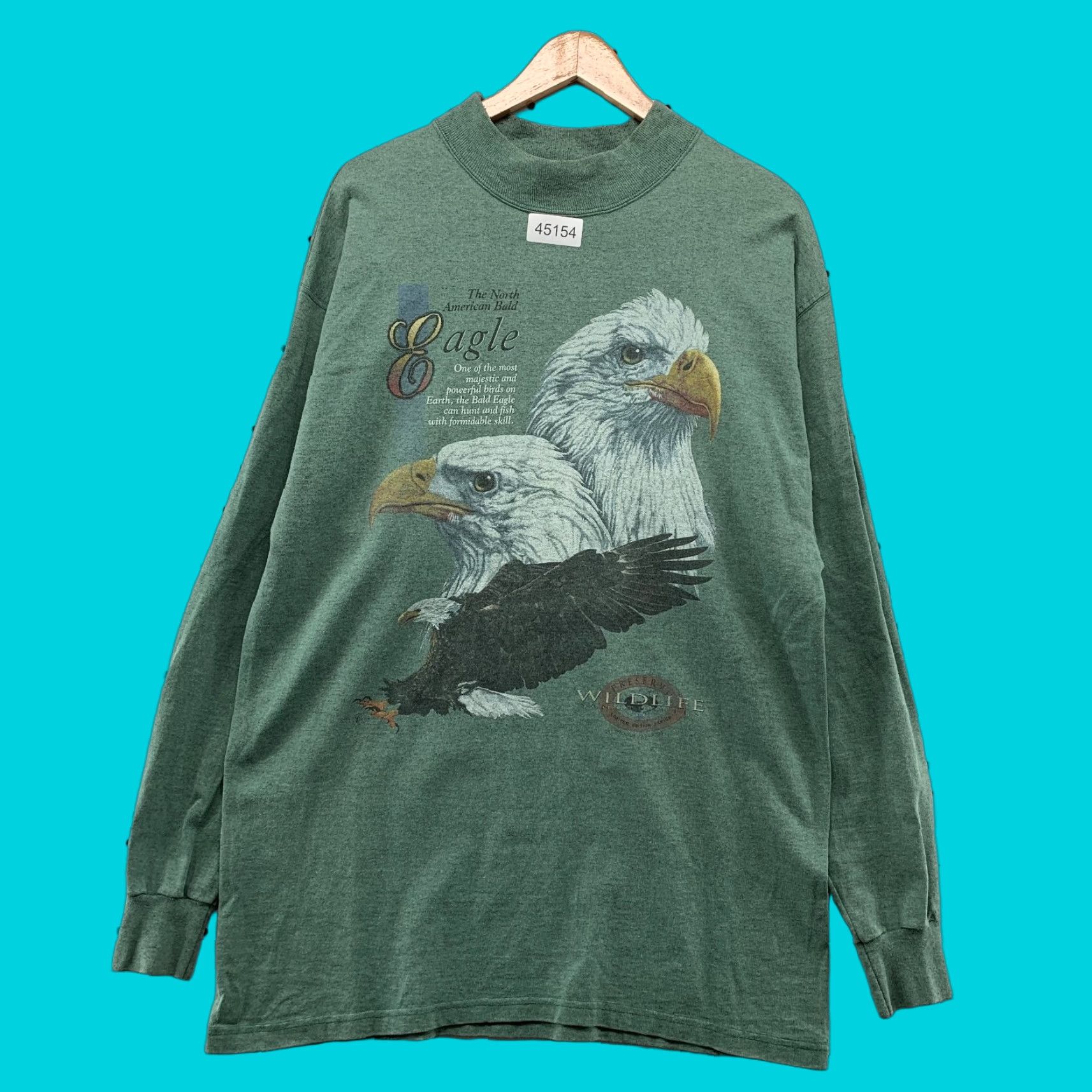 Vintage VINTAGE Bald Eagle Shirt Mens Large Green Wildlife Preserve Nature Long Sleeve Size US L / EU 52-54 / 3 - 1 Thumbnail
