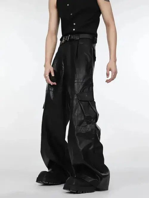 Japanese Brand Vintage pocket wide-leg casual cargo trousers Size US 32 / EU 48 - 3 Thumbnail