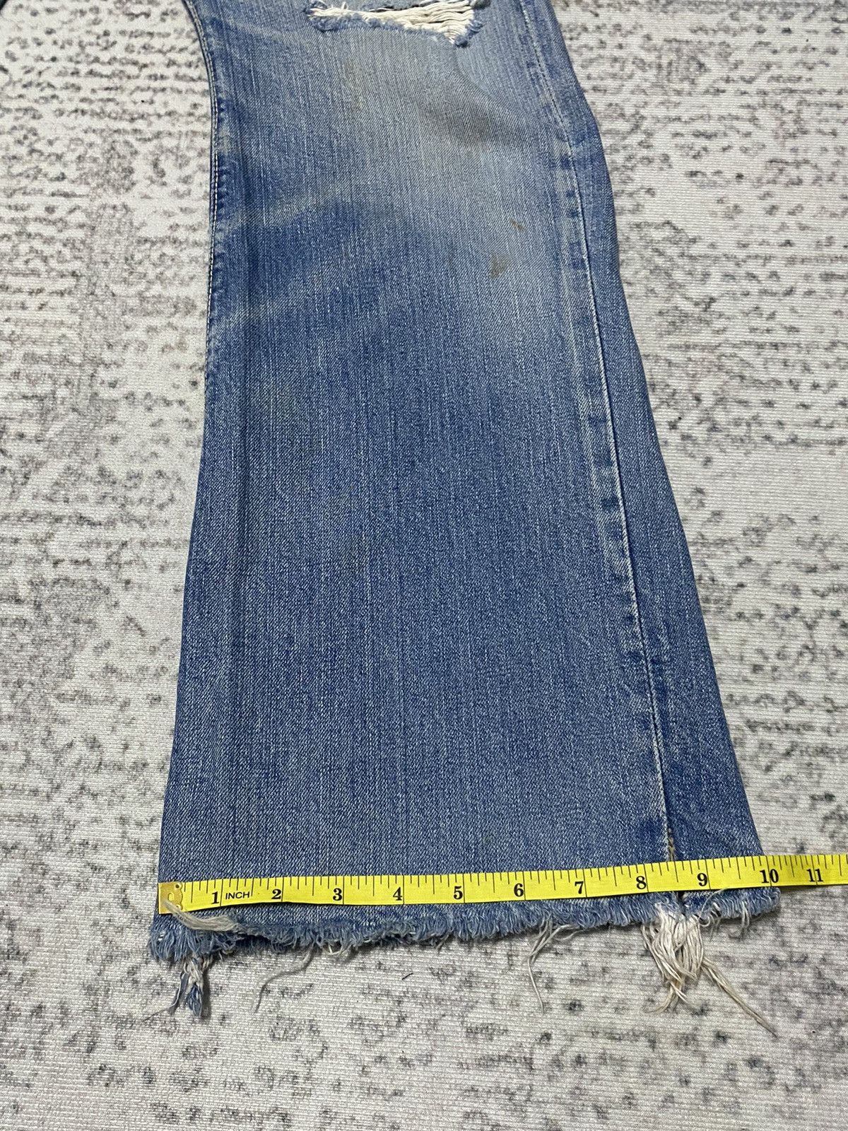 Vintage Vintage Distressed 70's CANTON Bootcut Half Selvedge Jeans Size US 32 / EU 48 - 12 Thumbnail
