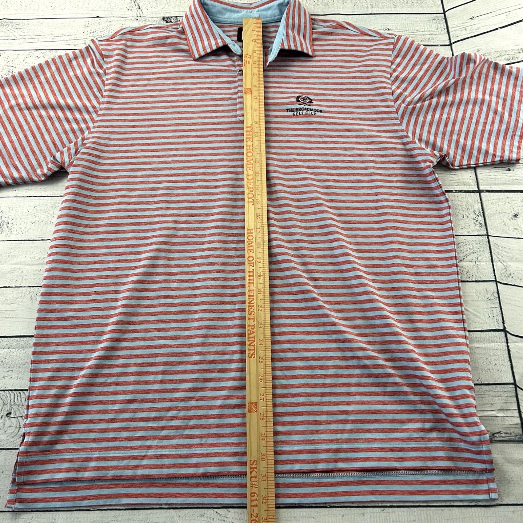 Footjoy FootJoy Broadmoor Striped Short Sleeve Golf Polo Shirt Men's XL Red Blue Shirt Mens XL Red Blue Striped Golf Polo FootJoy Size US XL / EU 56 / 4 - 4 Thumbnail