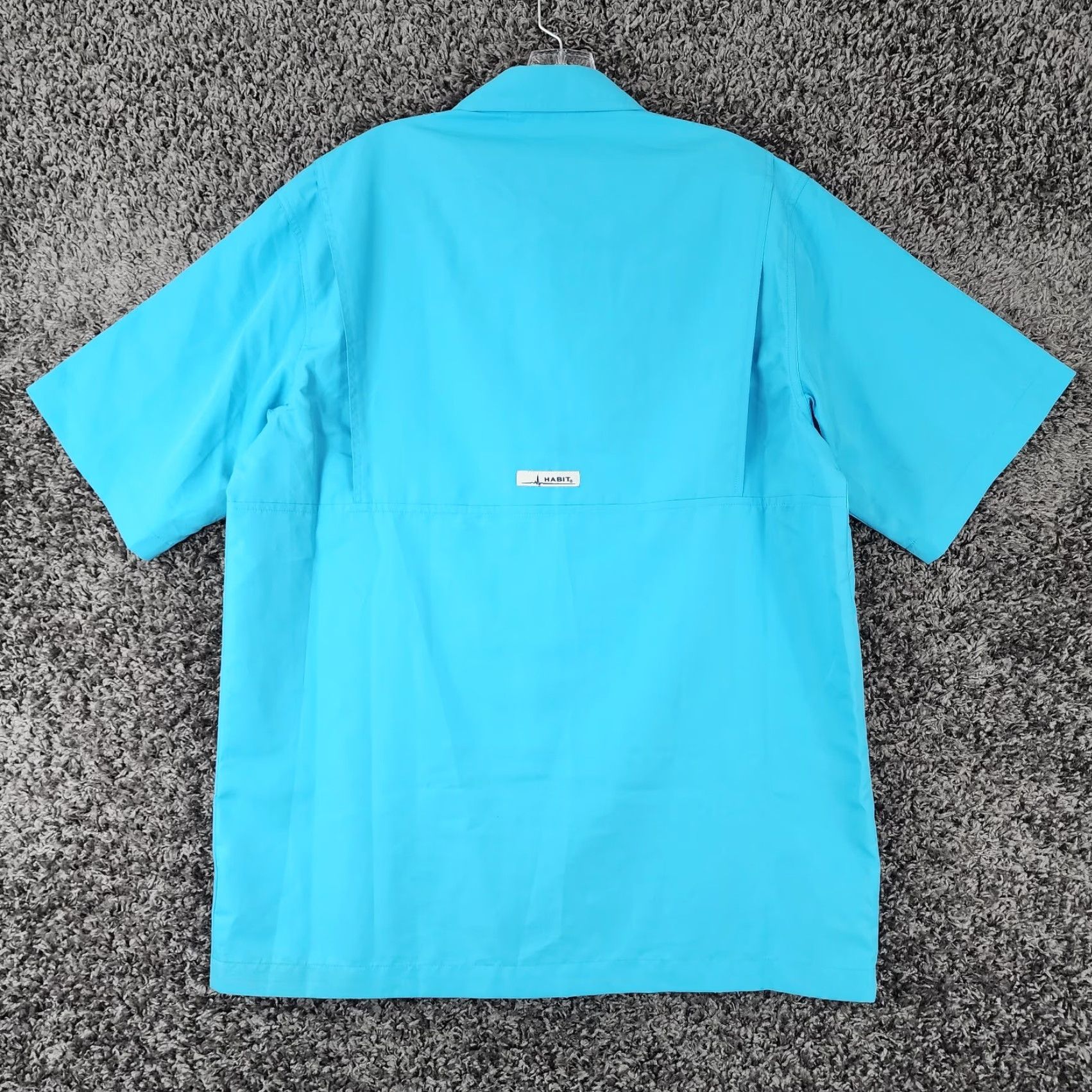 Habitat Habit Mens Blue Short Sleeve Button-Up 100% Polyester Size M Size US 31 - 6 Thumbnail