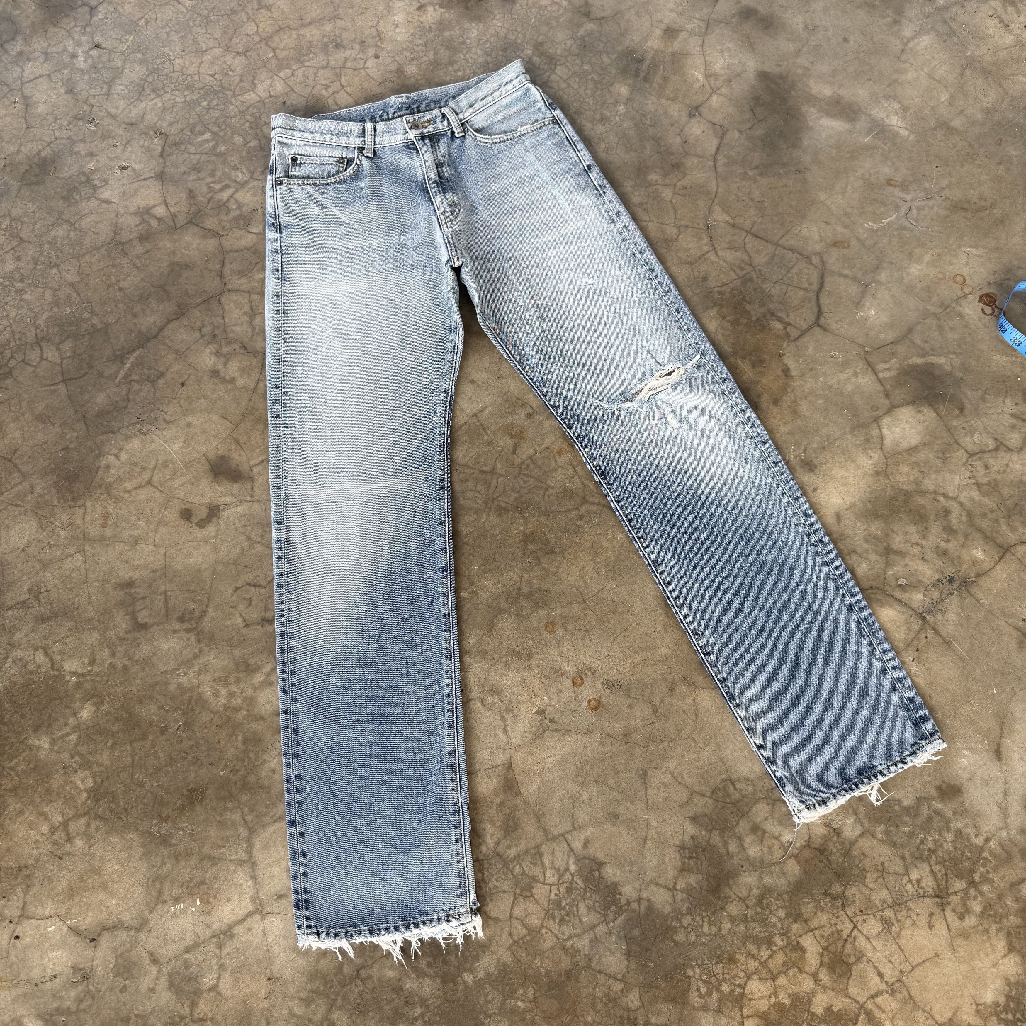 Japanese Brand W30 Vintage Japan Faded Blue Ripped Denim Jean Size US 30 / EU 46 - 12 Thumbnail