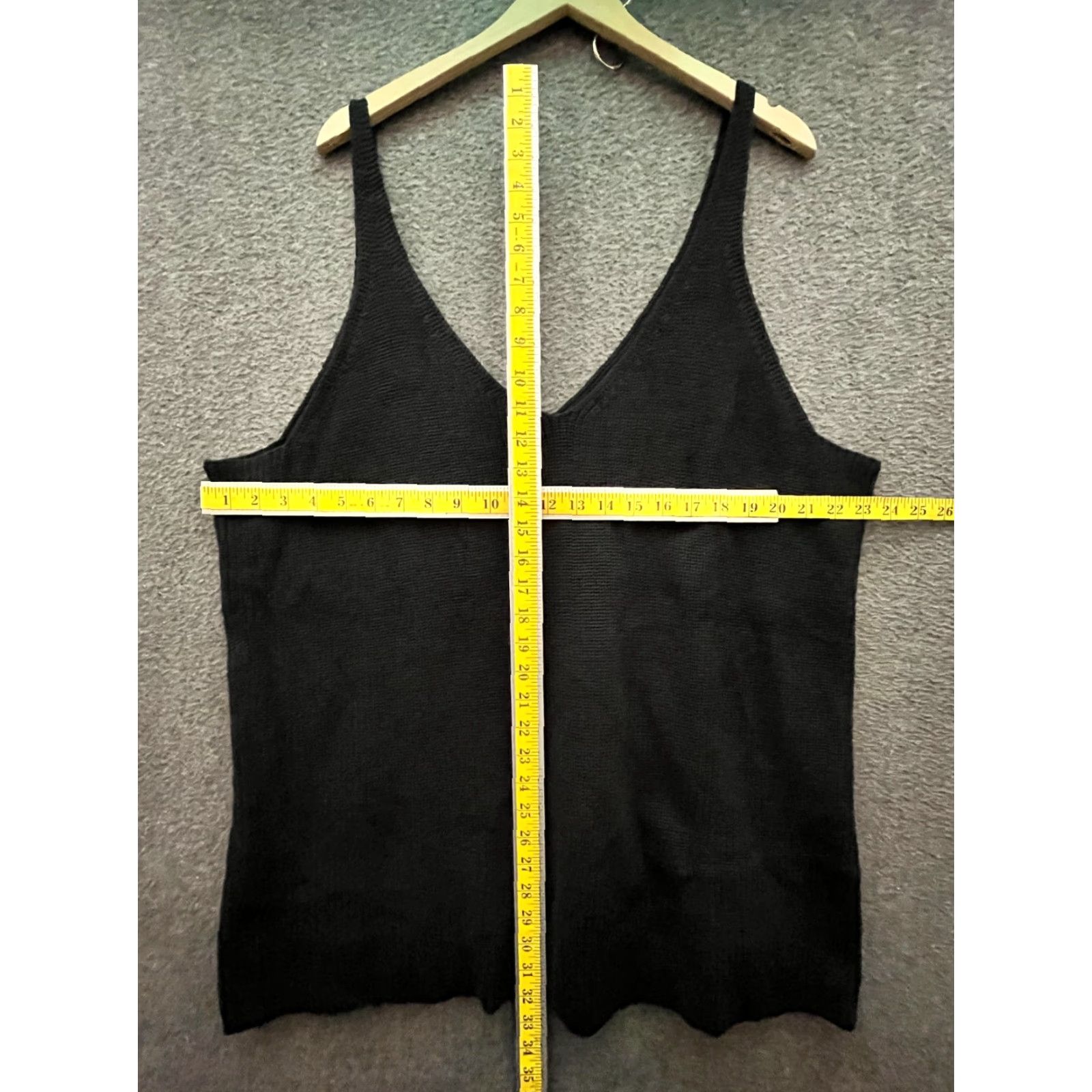 Vintage The Drop Tank Top Vest Top The Drop Textured Ribbed Sweater Knit Tank Top Sz 3X Black V-Neck Size XXL / US 16-18 / IT 52-54 - 4 Thumbnail