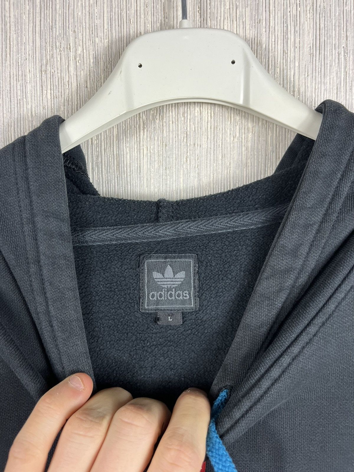 Adidas × Vintage Vintage Adidas y2k hoodie sweatshirt big logo road signs Size US L / EU 52-54 / 3 - 15 Thumbnail