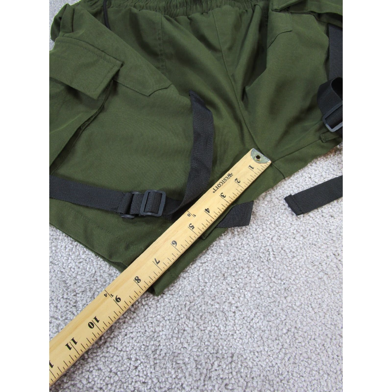 Vintage EPTM Shorts Mens 32 Green Polyester Cargo Leg Belt Read Size US 32 / EU 48 - 4 Thumbnail