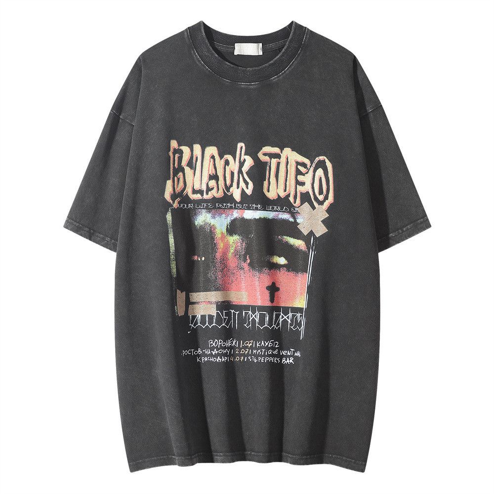Japanese Brand × Vintage Men's street cross washed distressed devil print T-shirt Size US M / EU 48-50 / 2 - 1 Thumbnail