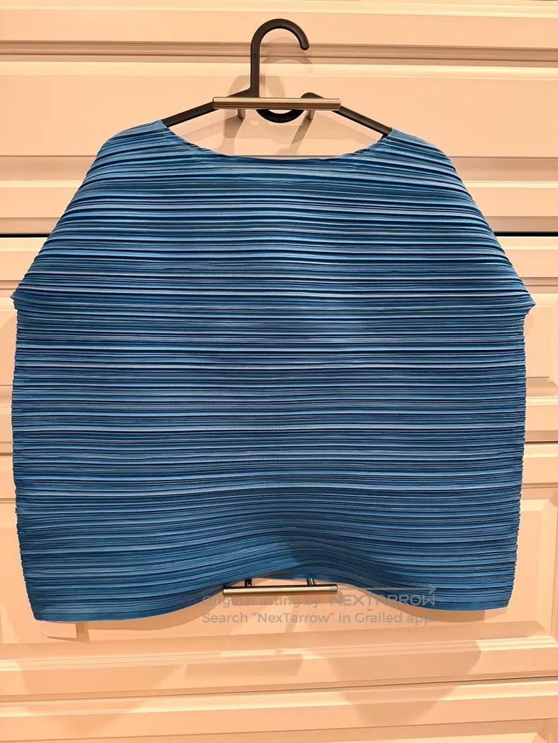 Issey Miyake Issey Miyake size:one size Sky Blue Thick Striped Top Size XXS / US 00 / IT 34 - 2 Thumbnail