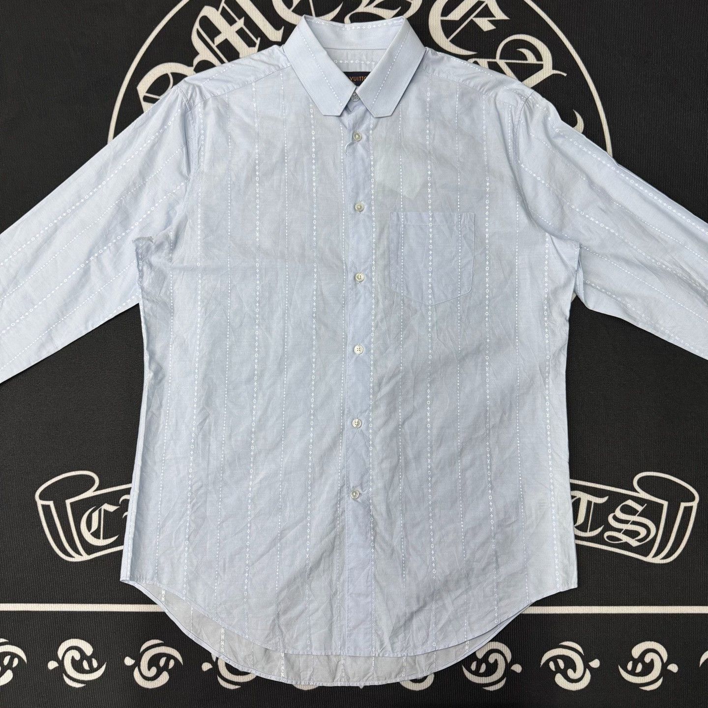 Louis Vuitton Louis Vuitton Striped Blue Shirt 40 Men Size US M / EU 48-50 / 2 - 1 Thumbnail