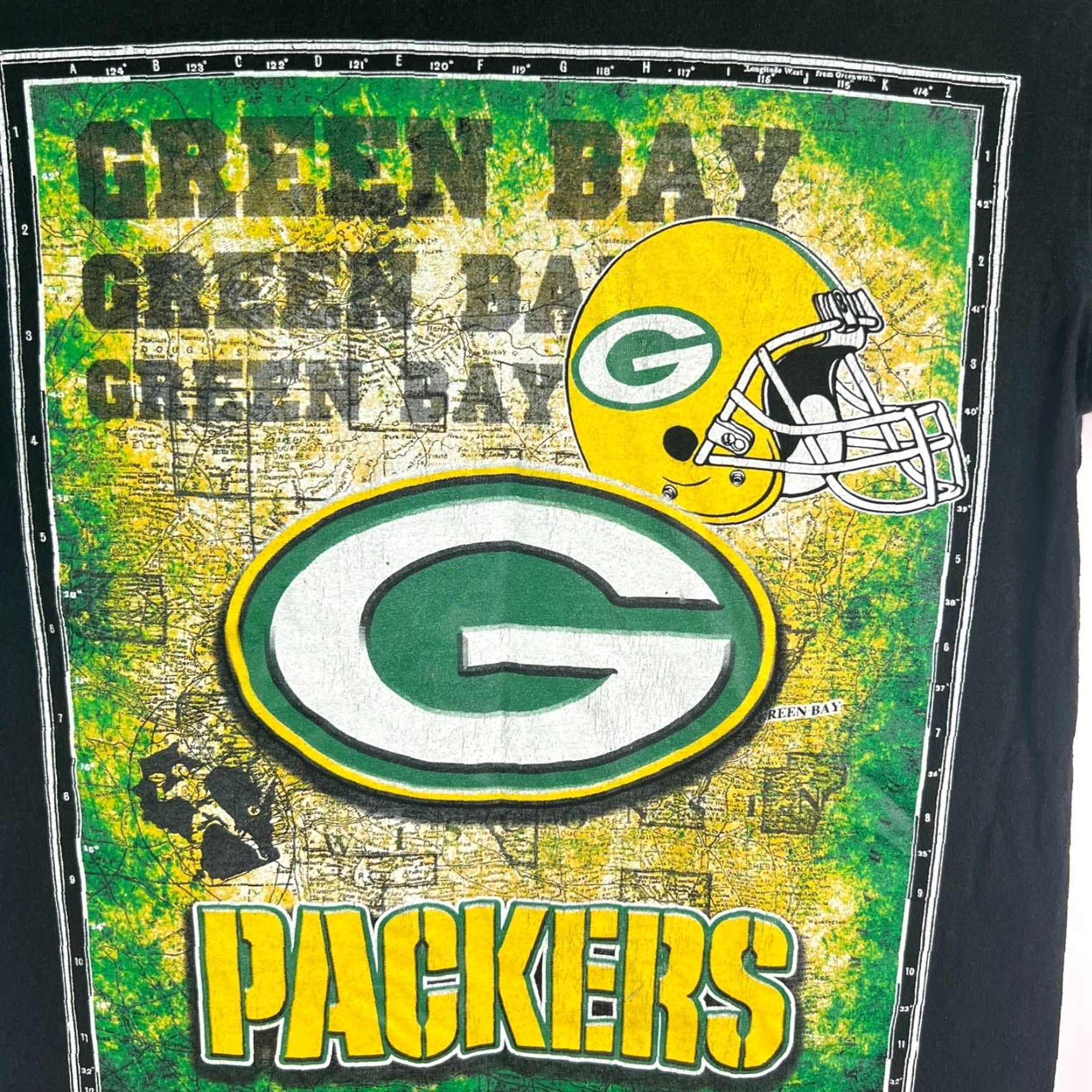 Vintage SHAKA Green Bay Packers SHAKA Tag T-Shirt Mens M Black Crew Neck 2 Sided Graphic Tee Cap America USA Sports Size US M / EU 48-50 / 2 - 2 Thumbnail