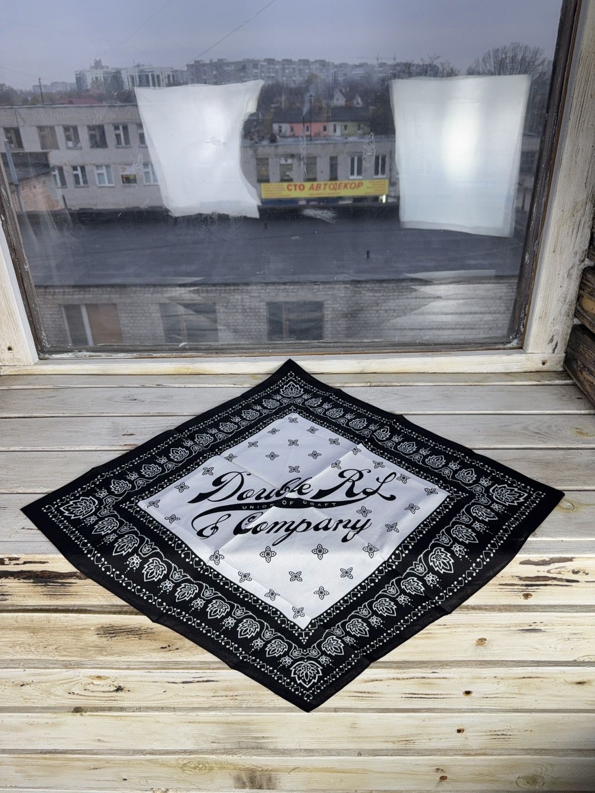 Polo Ralph Lauren Vintage 00s Double RL & Co Cotton Black White Bandana Scarf Size ONE SIZE - 1 Thumbnail