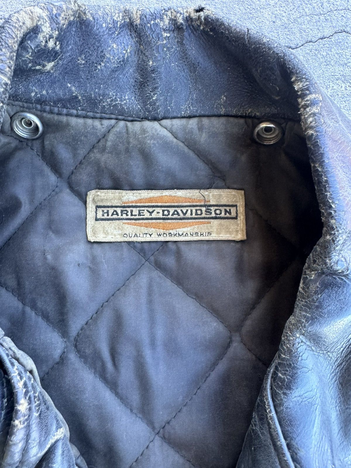 Harley Davidson Harley Motorcycle Vintage Leather Black Jacket 60s era Size US M / EU 48-50 / 2 - 5 Thumbnail