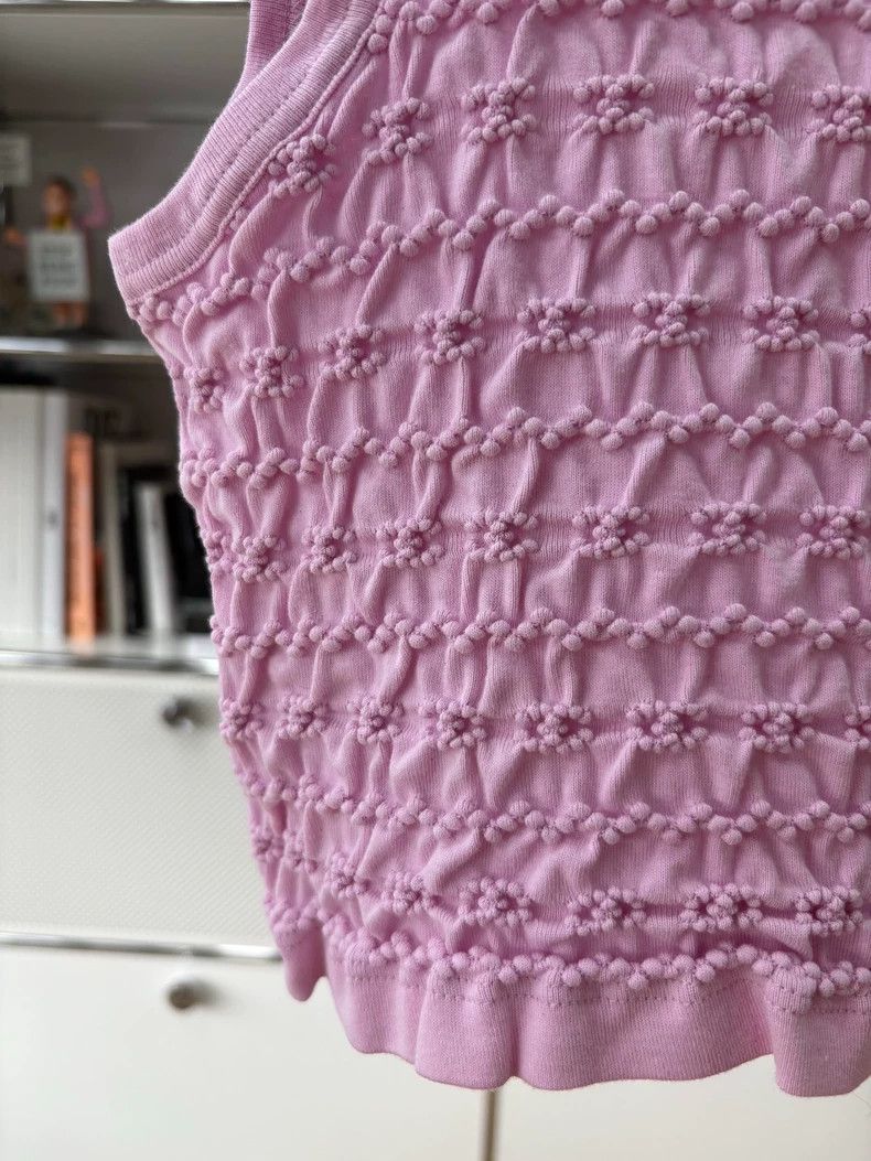 Chanel Chanel Elastic pleated logo pink cotton vest Size XXS / US 00 / IT 34 - 2 Thumbnail