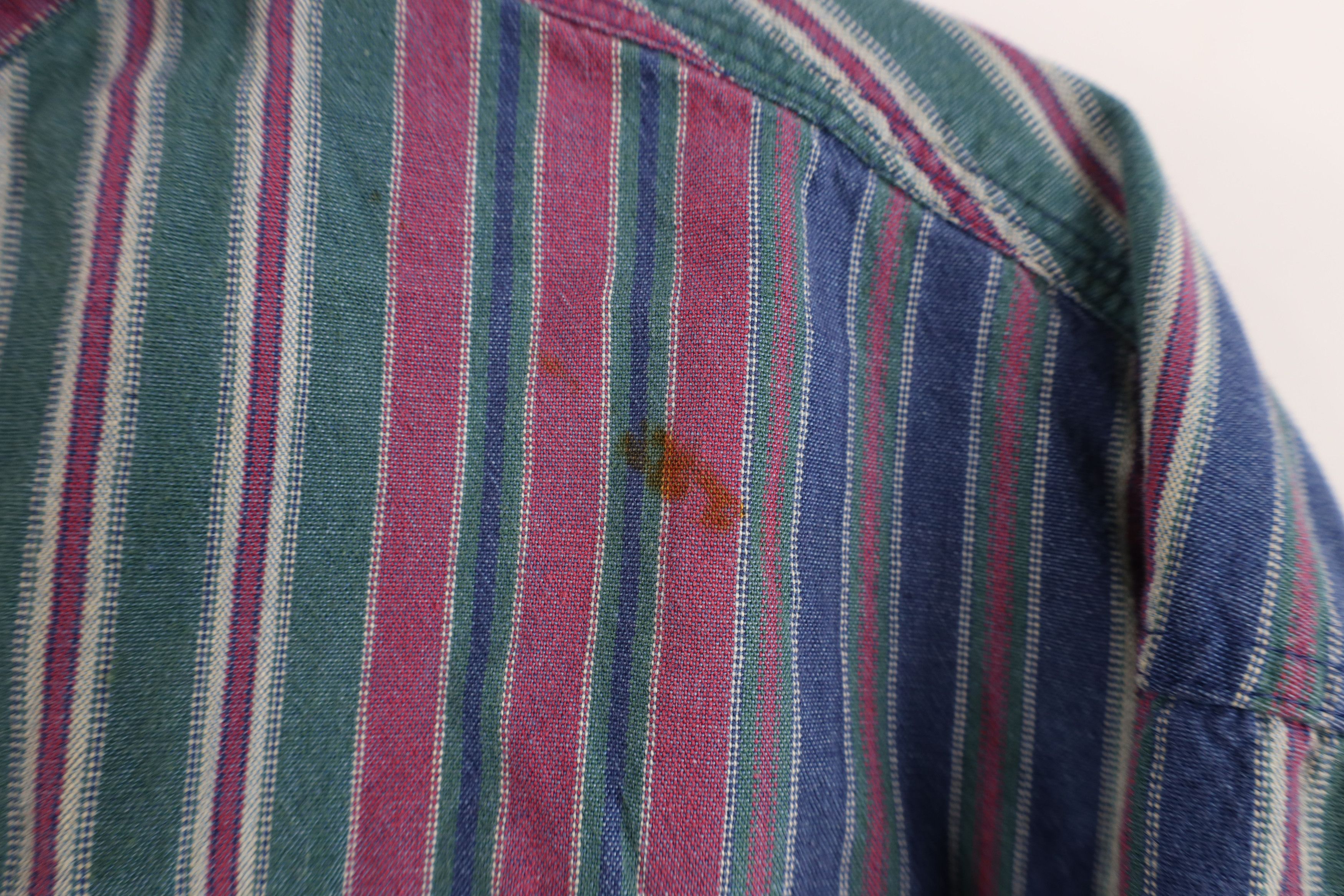 Vintage Vintage 90s Streetwear Striped Collared Button Shirt Size L / US 10 / IT 46 - 5 Thumbnail