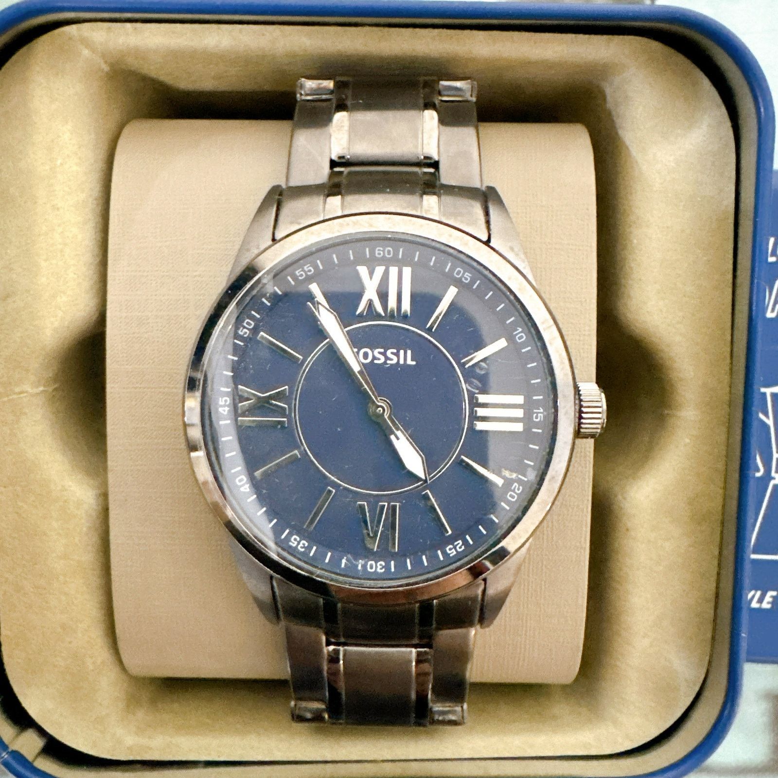 Fossil Fossil BQ1134 Classic Black Stainless Steel Mens Watch.Blue Size ONE SIZE - 2 Thumbnail
