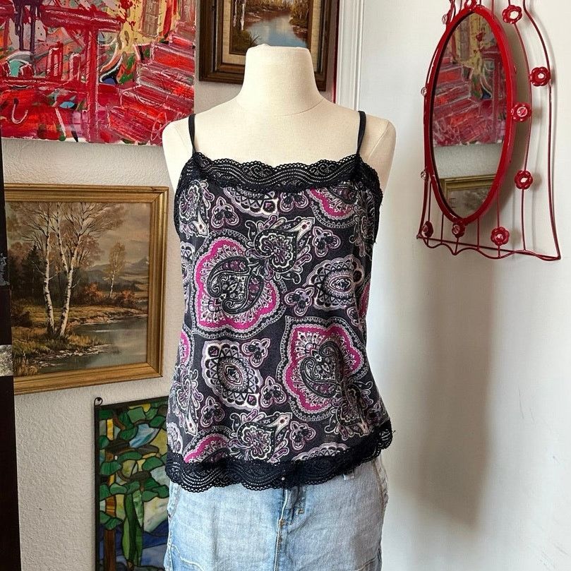 Other no brand purple and pink paisley bohemian tank top Size M / US 6-8 / IT 42-44 - 1 Thumbnail