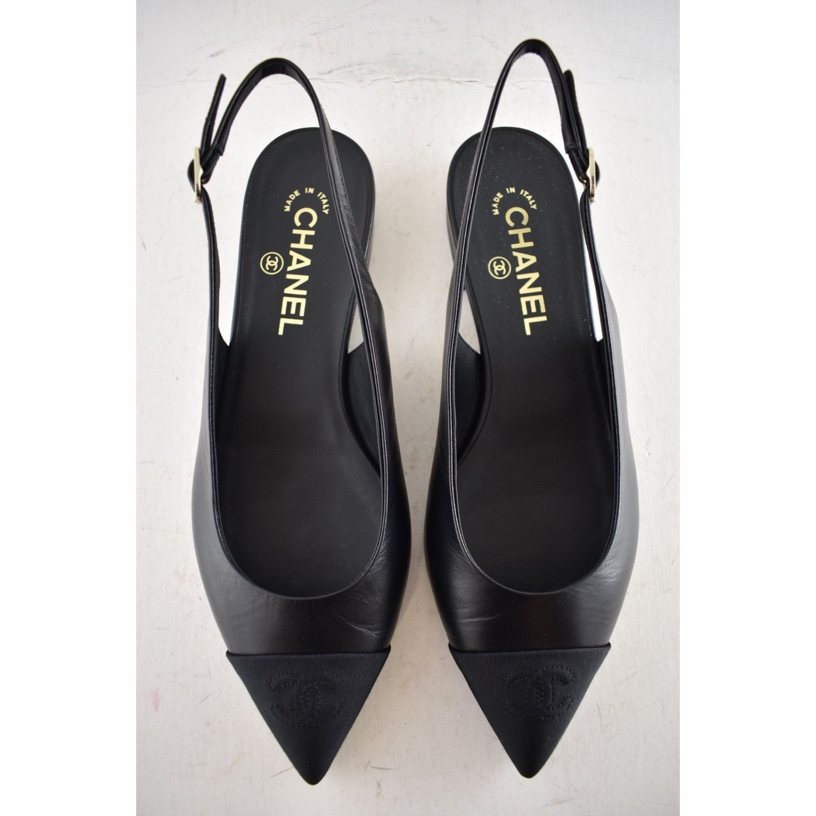 Chanel Chanel 24A Black Leather CC Logo Slingback Ballet Flat 38.5 Size US 8.5 / IT 38.5 - 12 Thumbnail