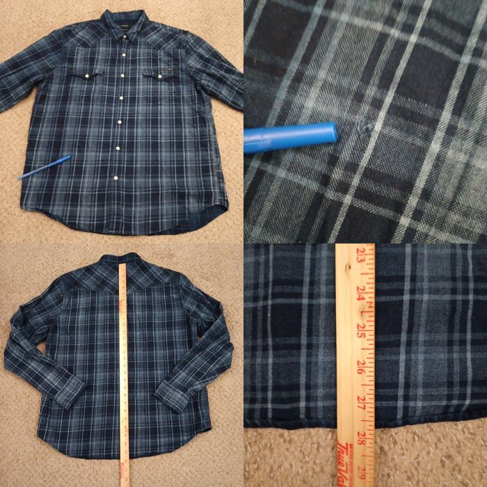 Lucky Brand Lucky Brand Shirt Mens Large Blue Plaid Long Sleeve