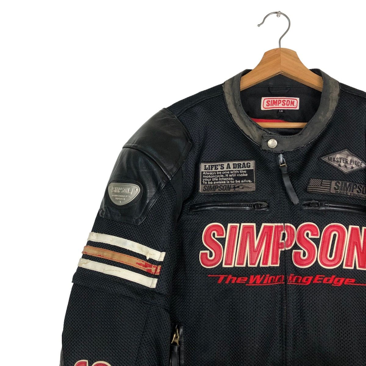 Japanese Brand 🔥VINTAGE RACING BIKER JACKET SIMPSON BIG LOGO SPELL OUT Size US L / EU 52-54 / 3 - 5 Thumbnail