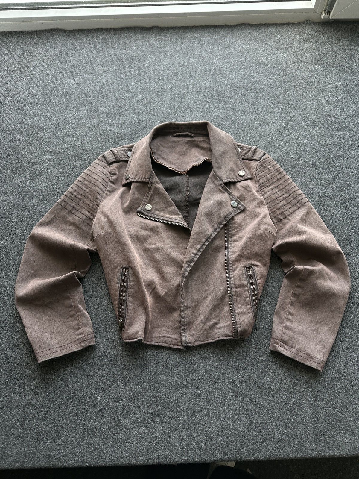 Other 🚨Y2K RICK OWENS TYPE DIRTY SLIM FIT ZIP DENIM JACKET Size S / US 4 / IT 40 - 1 Thumbnail
