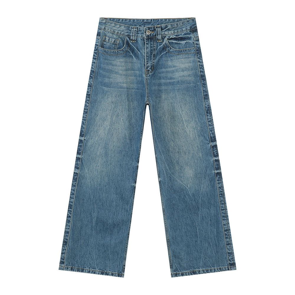 Japanese Brand Retro loose straight leg cat whisker jeans Size US 32 / EU 48 - 6 Thumbnail
