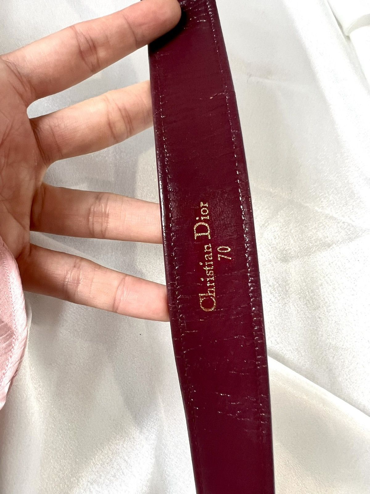 Dior Dior Leather Belt – Burgundy/Beige Monogram Size ONE SIZE - 13 Thumbnail