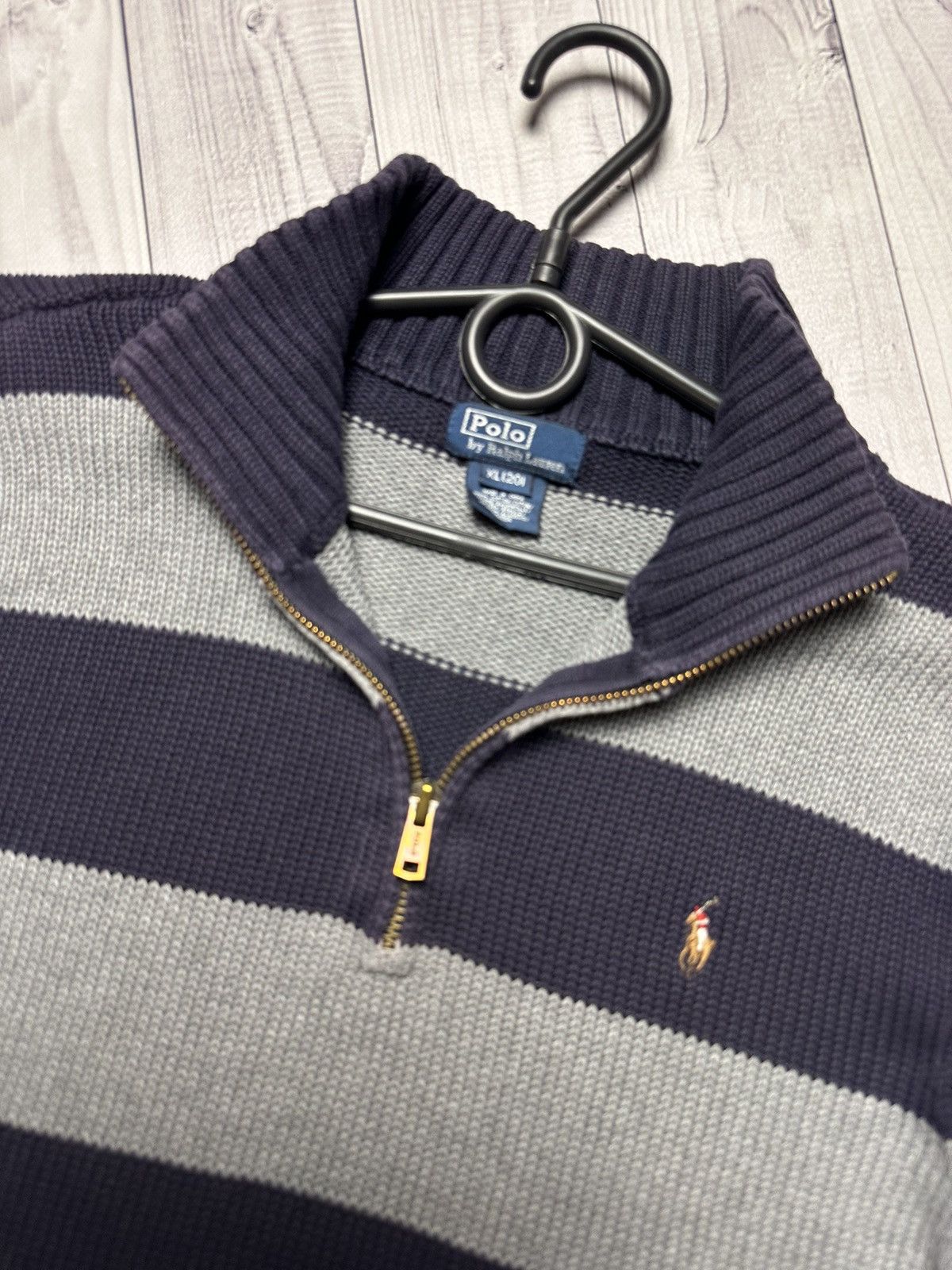 Polo Ralph Lauren × Vintage Vintage sweater polo Ralph Lauren zip 1/4 striped size Xs/S Size US S / EU 44-46 / 1 - 3 Thumbnail