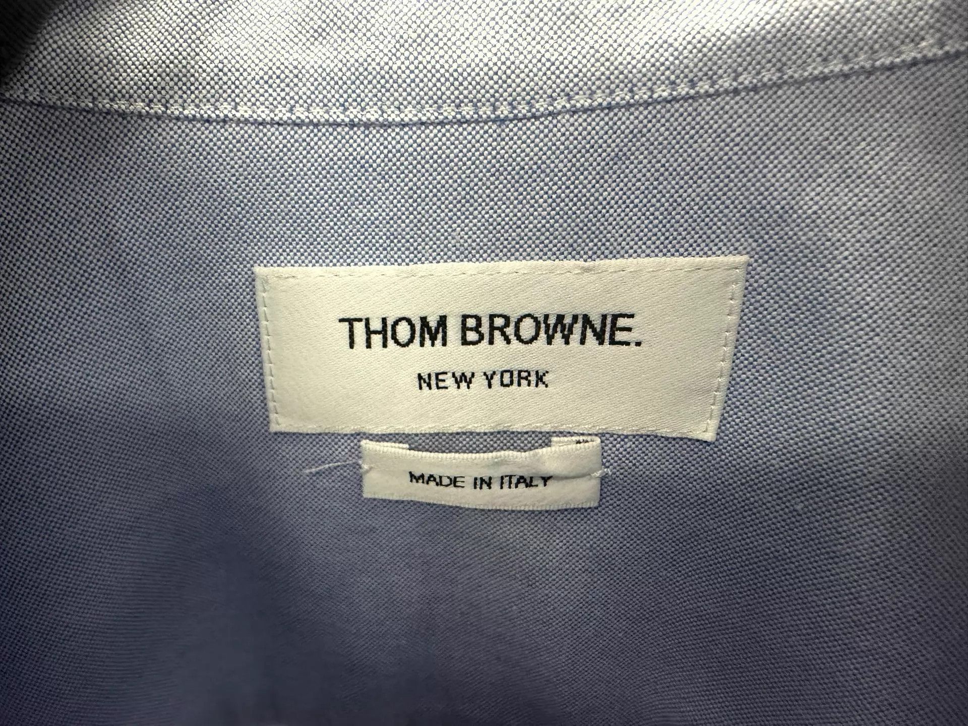 Thom Browne TB Women's Classic Double Badge Blue Oxford Oversized Shirt Size S / US 4 / IT 40 - 3 Thumbnail